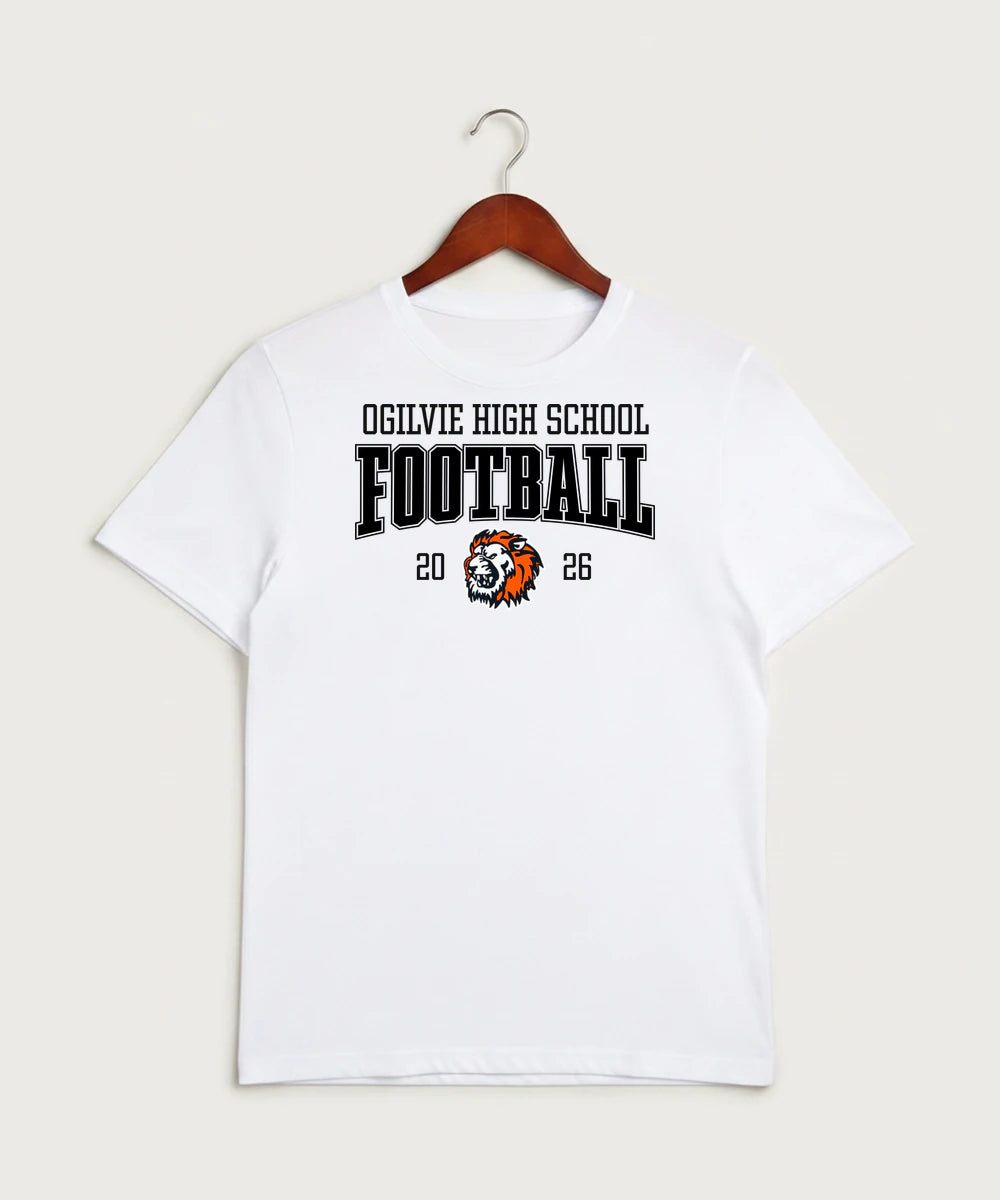 Ogilvie High School Football (Boys) - White Sport-Tek PosiCharge Competitor Tee. ST350
