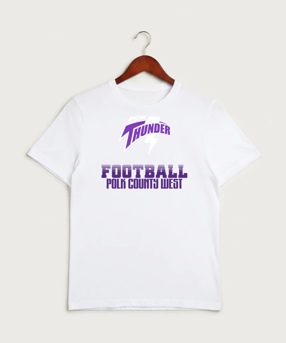 Polk County West Football (Boys) - White Sport-Tek PosiCharge Competitor Tee. ST350