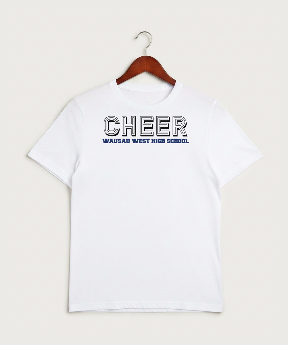 Wausau West High School Cheer - White Sport-Tek PosiCharge Competitor Tee. ST350