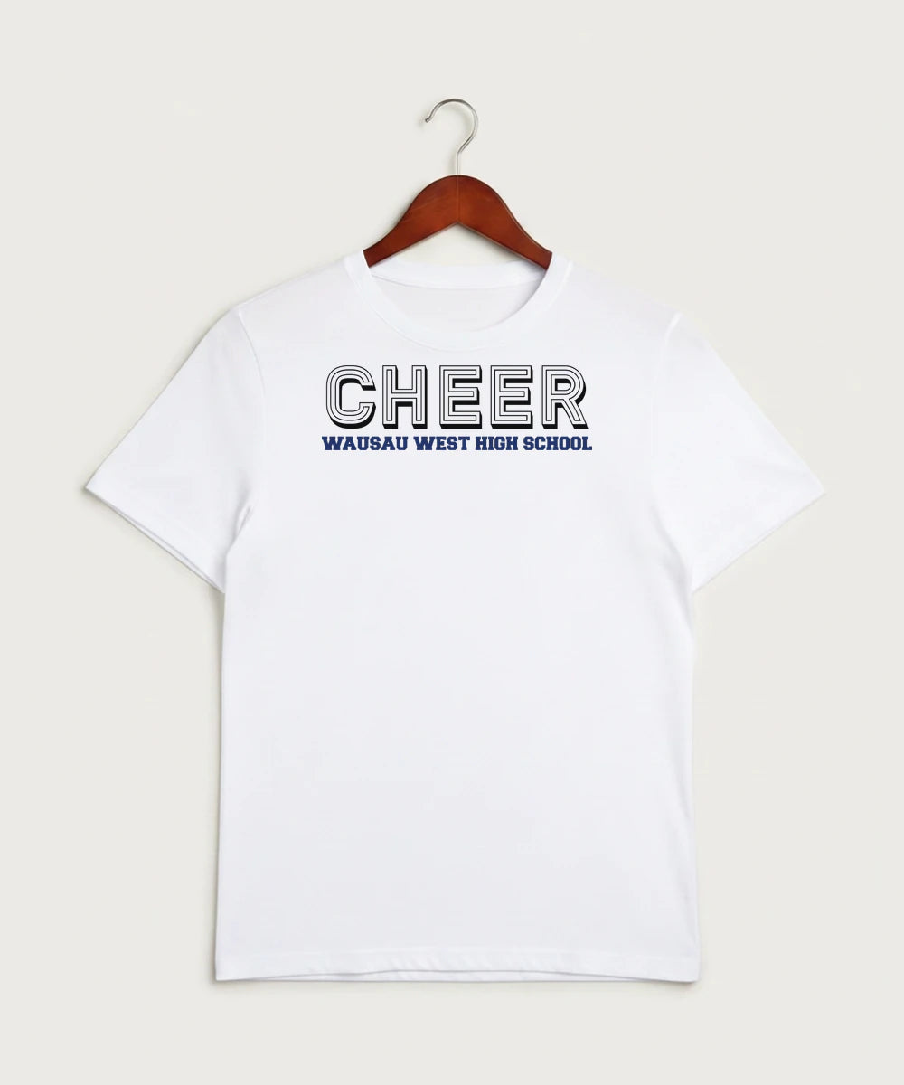 Wausau West High School Cheer - White Sport-Tek PosiCharge Competitor Tee. ST350