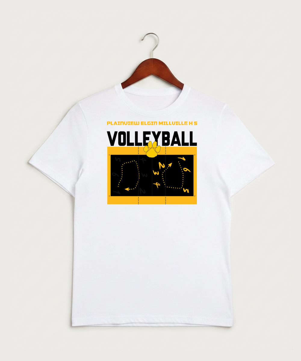 Plainview Elgin Millville H S Volleyball (Girls) - White Sport-Tek PosiCharge Competitor Tee. ST350