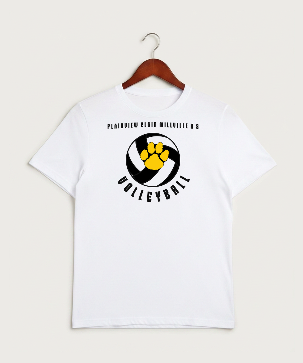 Plainview Elgin Millville H S Volleyball (Girls) - White Sport-Tek PosiCharge Competitor Tee. ST350