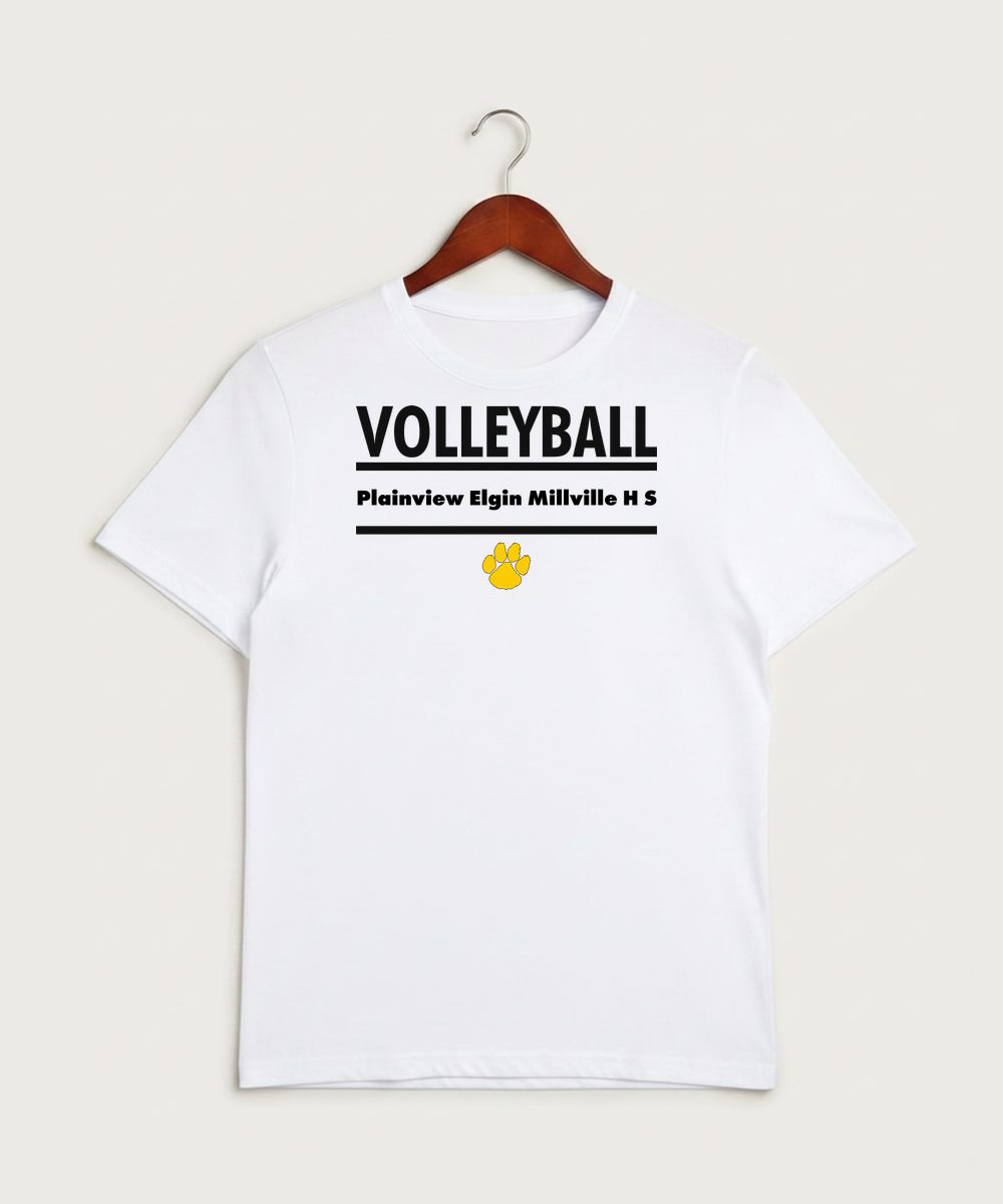 Plainview Elgin Millville H S Volleyball (Girls) - White Sport-Tek PosiCharge Competitor Tee. ST350