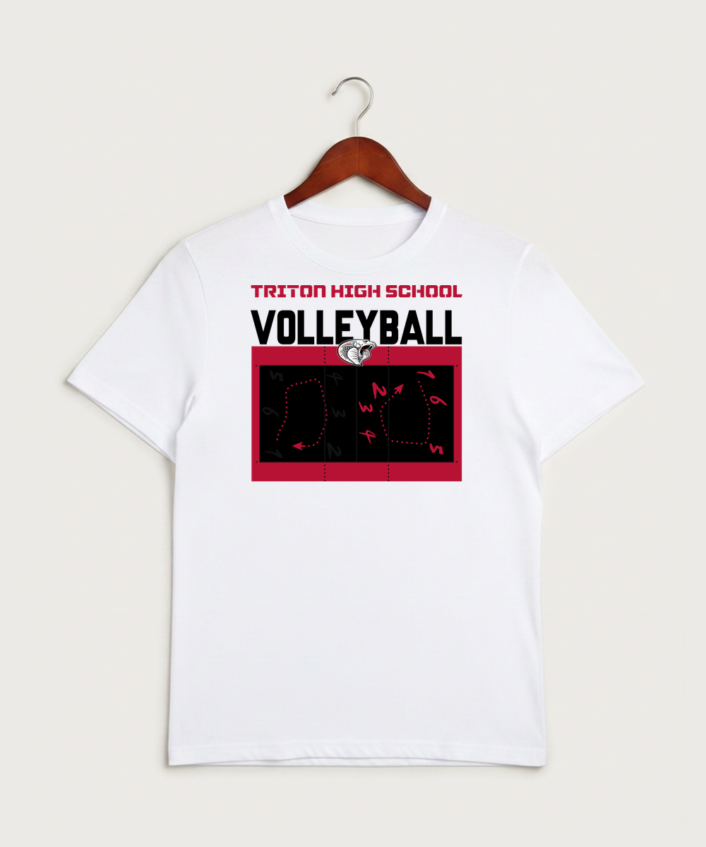 Triton High School Volleyball (Girls) - White Sport-Tek PosiCharge Competitor Tee. ST350