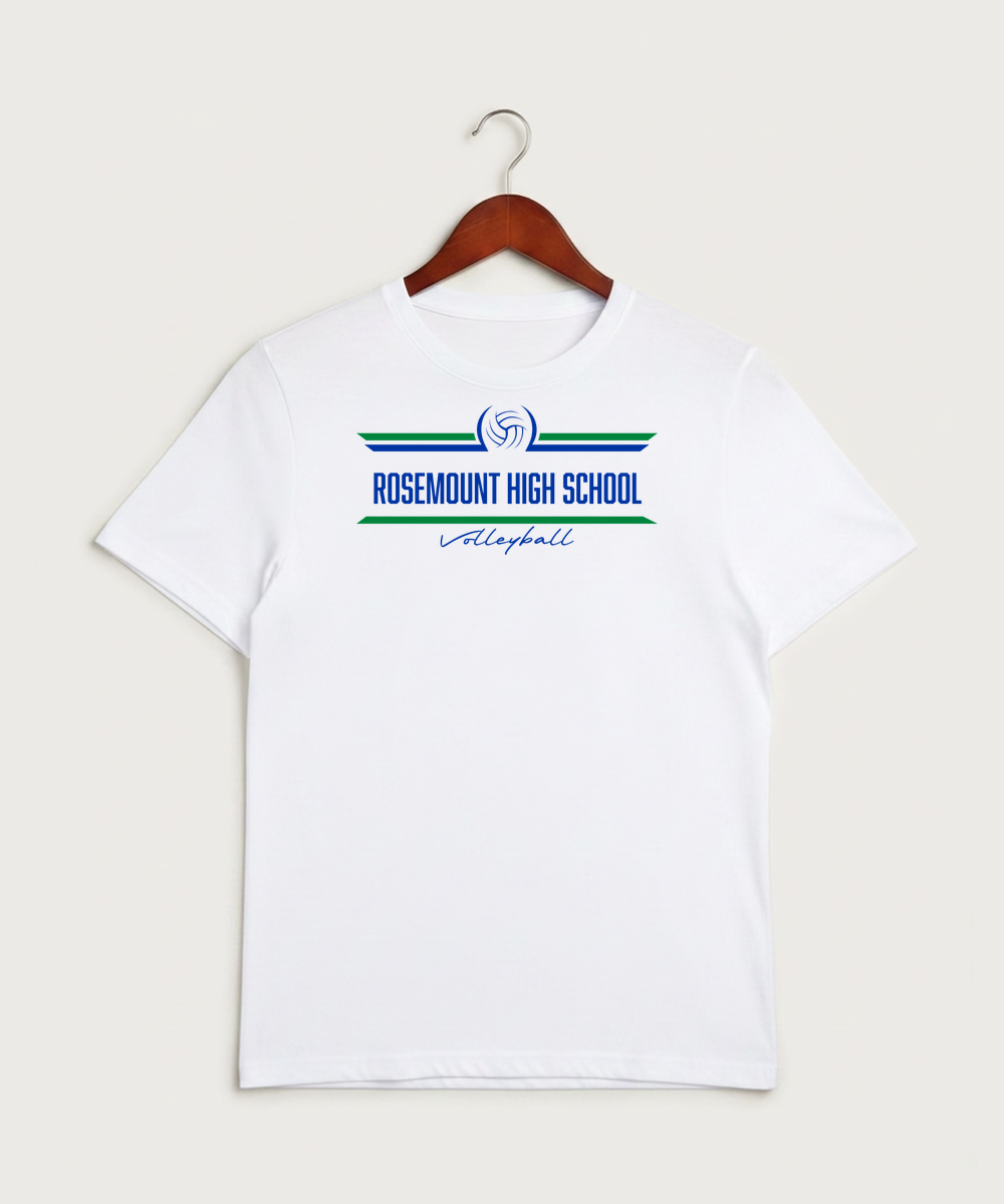 Rosemount High School Volleyball (Girls) - White Sport-Tek PosiCharge Competitor Tee. ST350