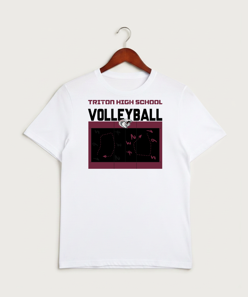 Triton High School Volleyball (Girls) - White Sport-Tek PosiCharge Competitor Tee. ST350