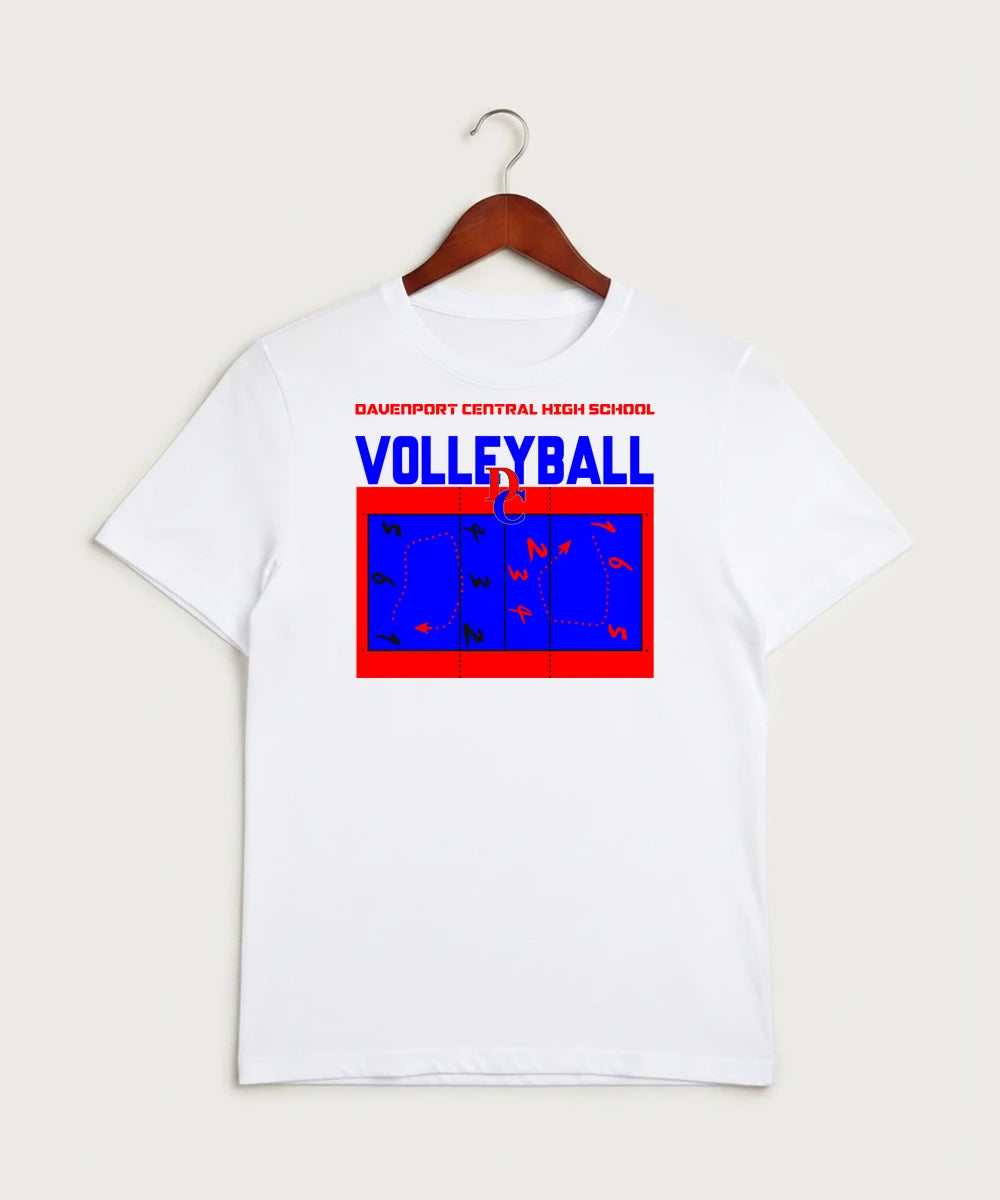 Davenport Central High School Volleyball (Girls) - White Sport-Tek PosiCharge Competitor Tee. ST350