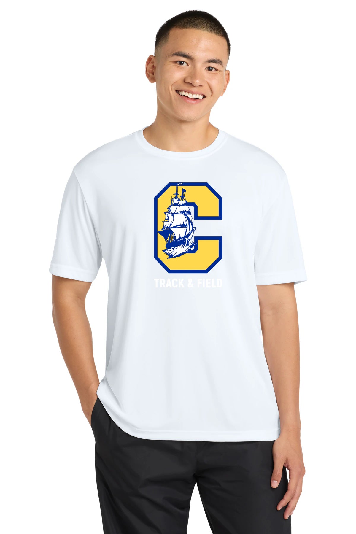 Clearview High School track_field - White Sport-Tek PosiCharge Competitor Tee. ST350