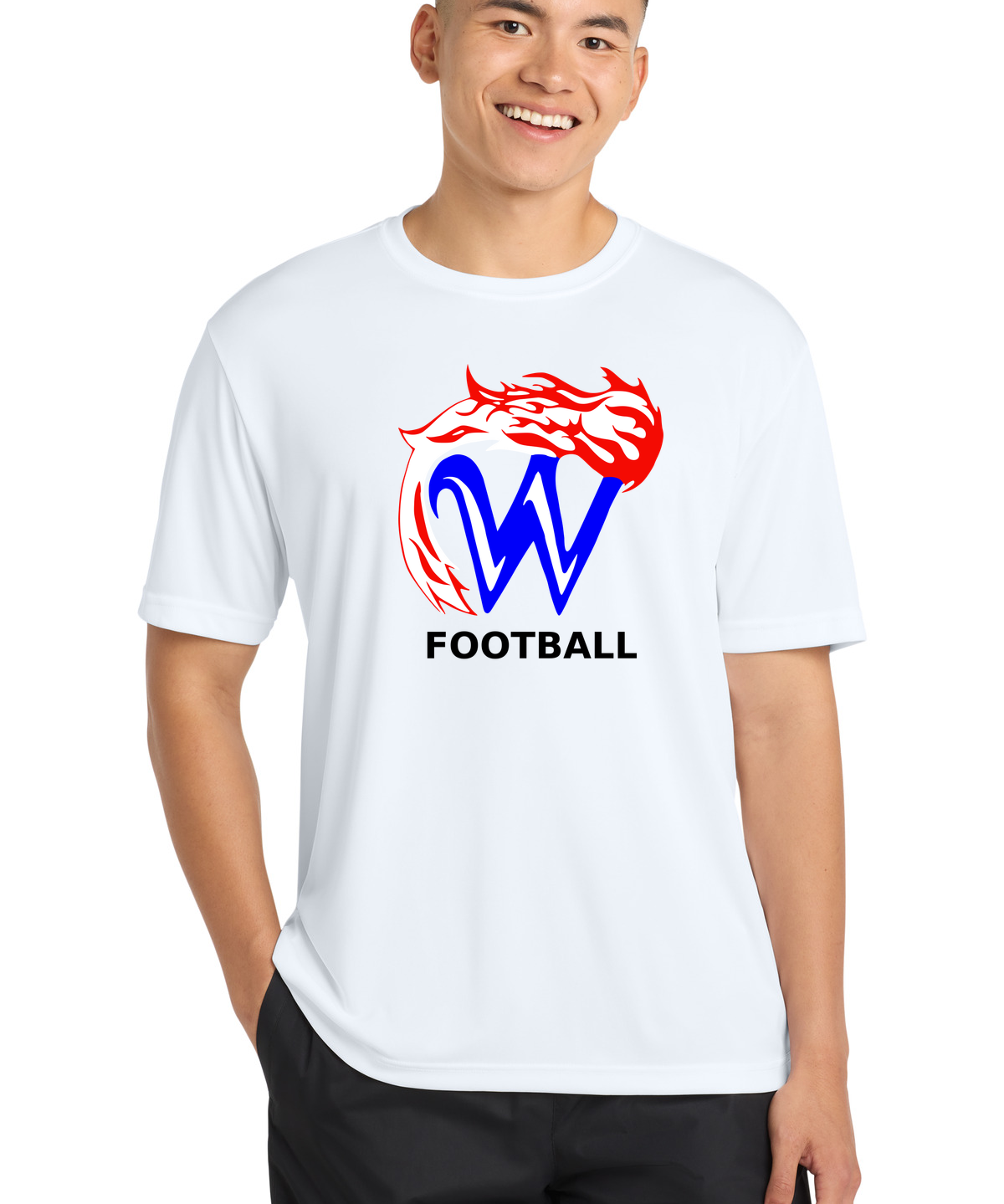 Waupaca High School Football - White Sport-Tek PosiCharge Competitor Tee. ST350