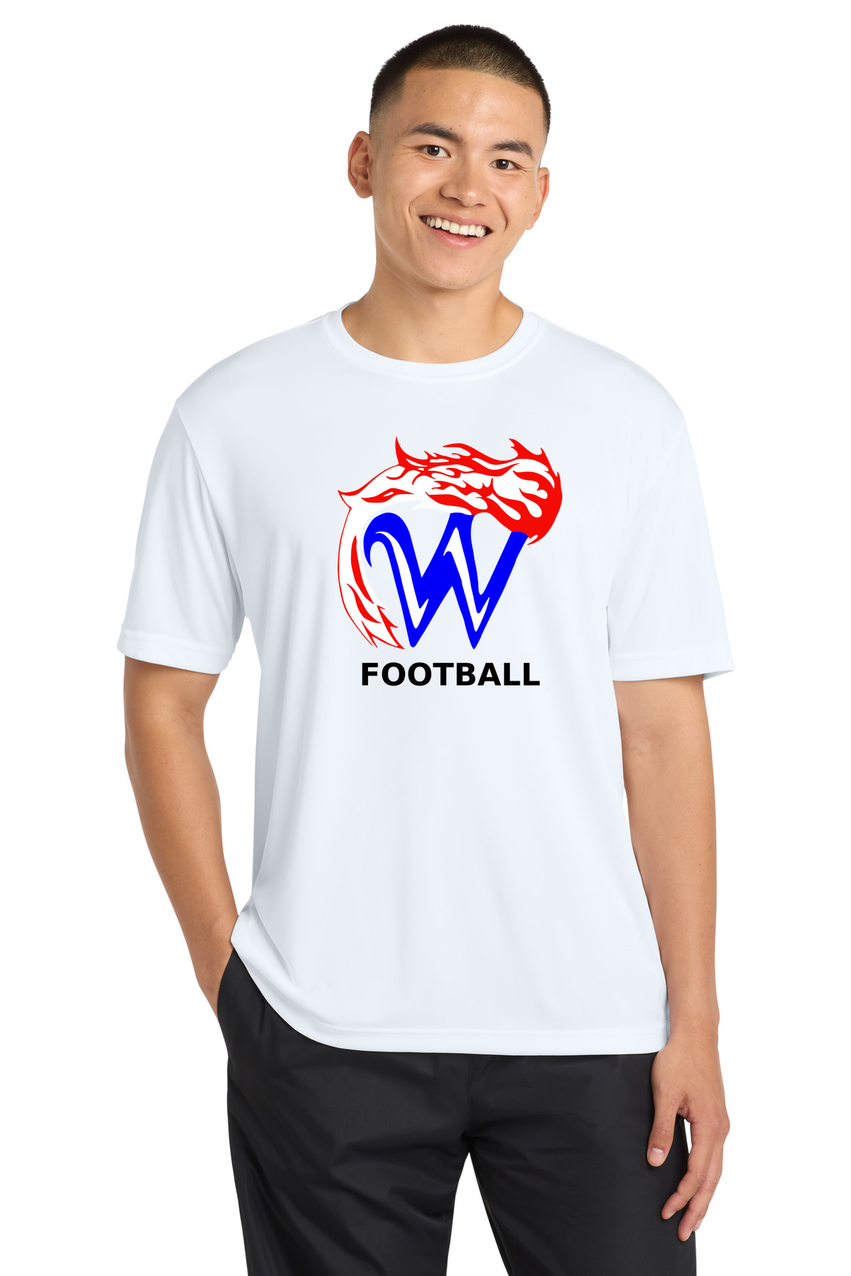 Waupaca High School Football - White Sport-Tek PosiCharge Competitor Tee. ST350