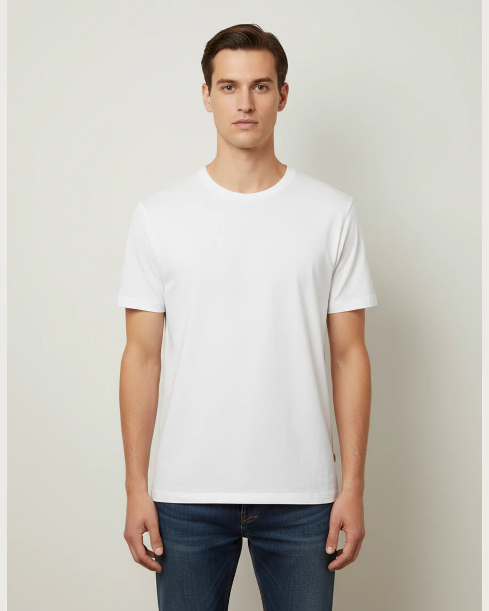 Notre Dame High School Team Store - White T-Shirt - Full Front (model)