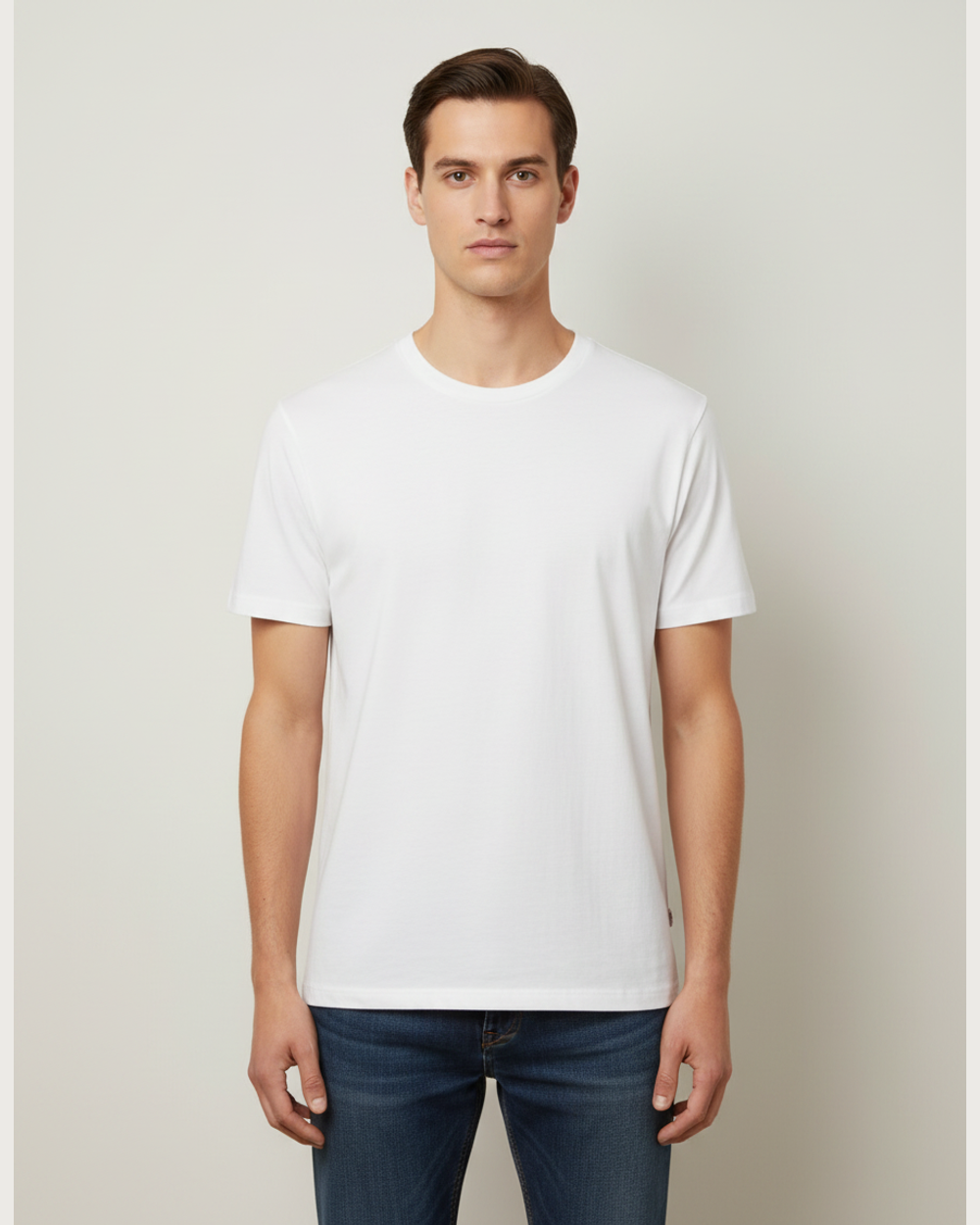 Notre Dame High School Team Store - White T-Shirt - Full Front (model)