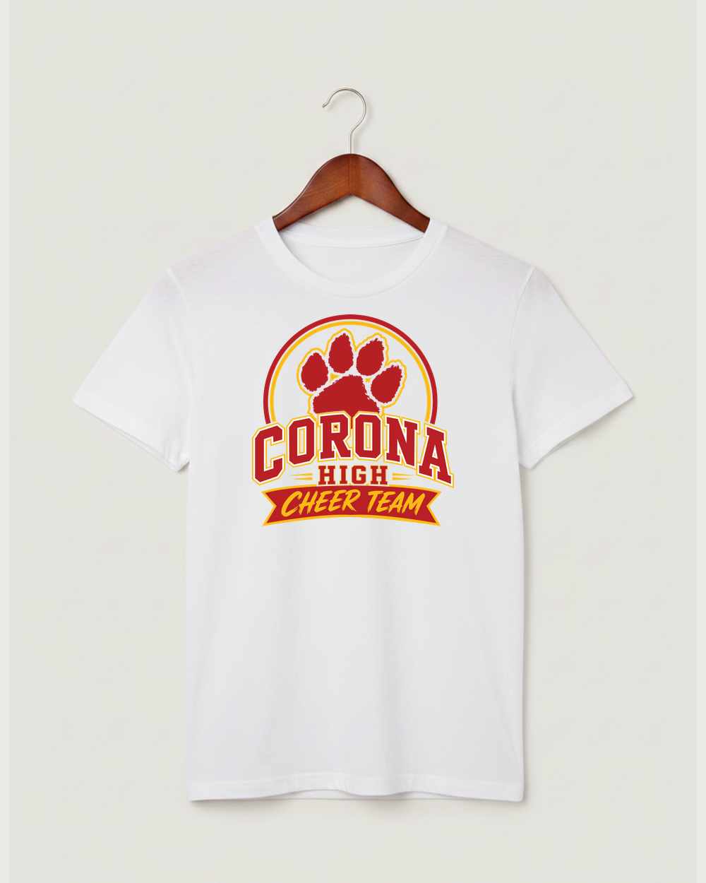 Corona Senior High School Cheer - White T-Shirt - Full Front