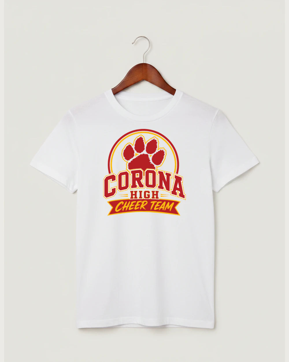 Corona Senior High School Cheer - White T-Shirt - Full Front