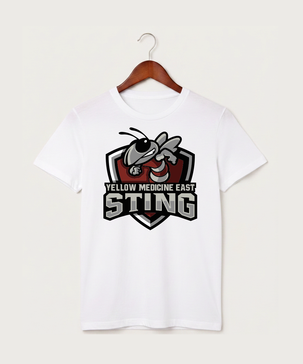 Yellow Medicine East High School Football (Boys) - White T-Shirt - Full Front