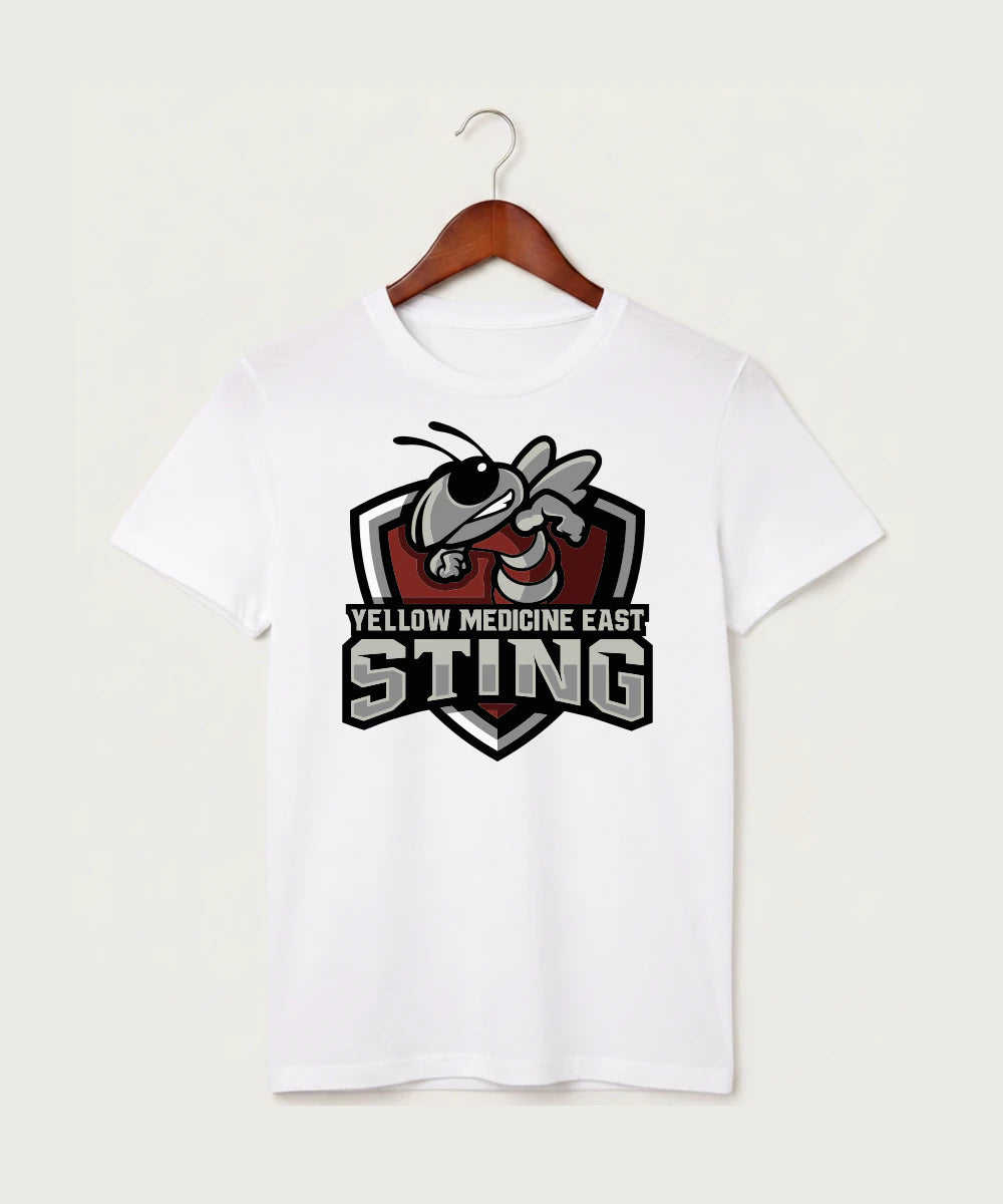 Yellow Medicine East High School Football (Boys) - White T-Shirt - Full Front