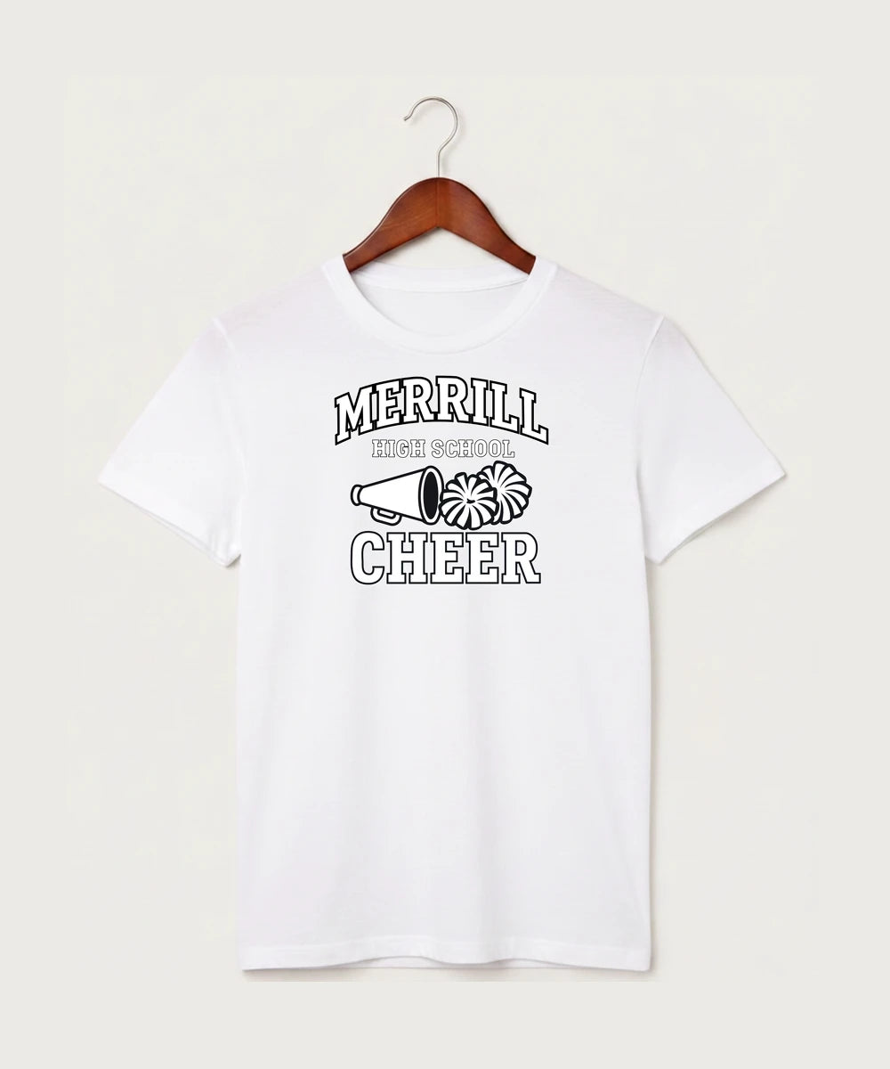 Merrill Dance and Cheer - White T-Shirt - Full Front