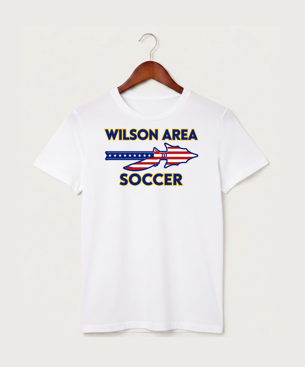 Wilson Area School Soccer Soccer - White T-Shirt - Full Front