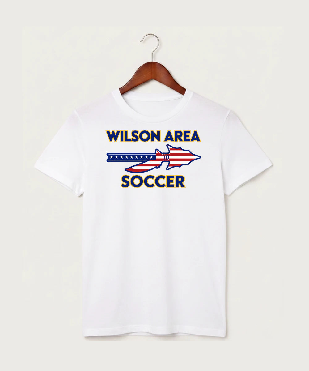 Wilson Area School Soccer Soccer - White T-Shirt - Full Front