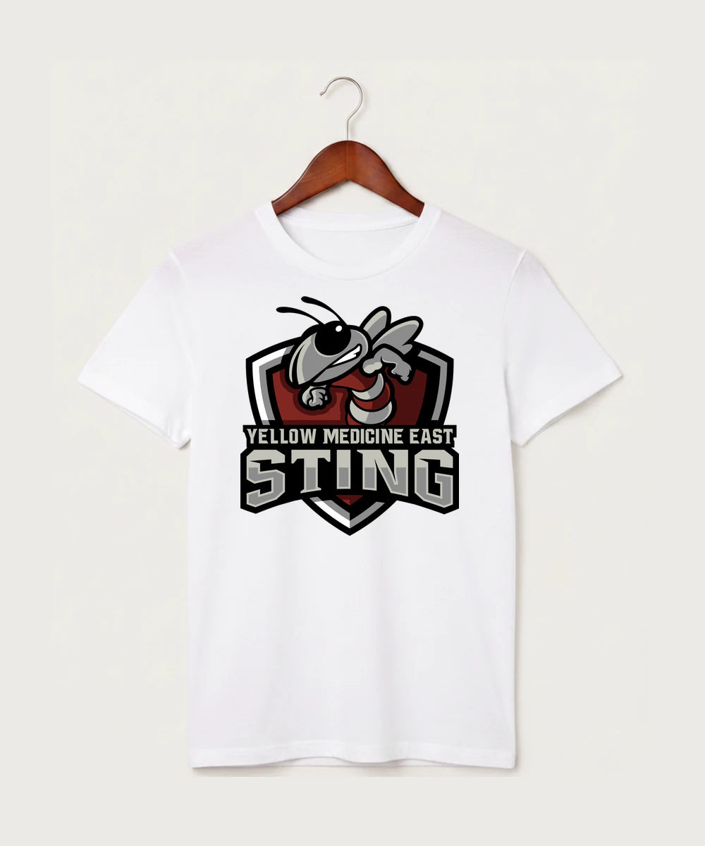 Yellow Medicine East High School Athletics - White T-Shirt - Full Front