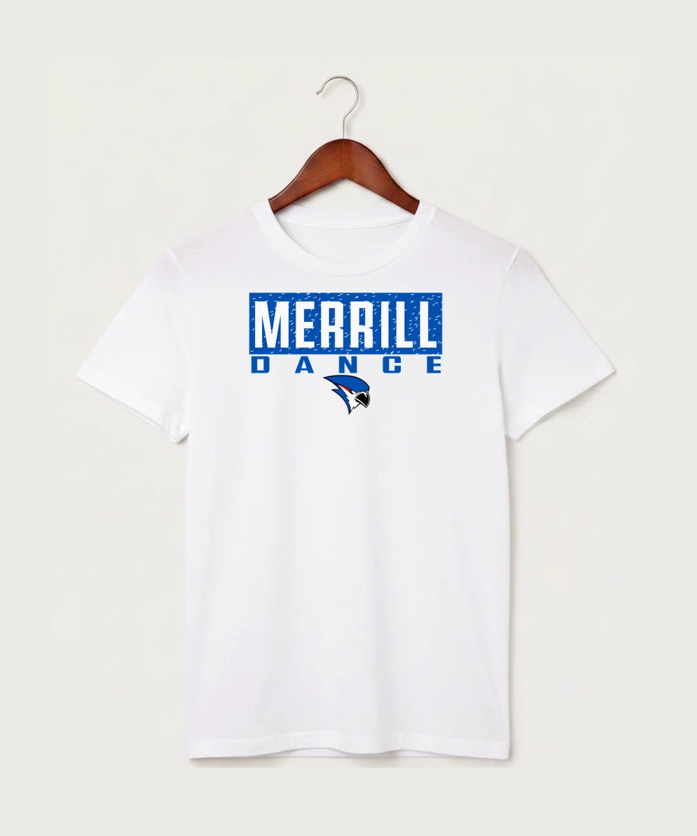 Merrill Dance and Cheer - White T-Shirt - Full Front