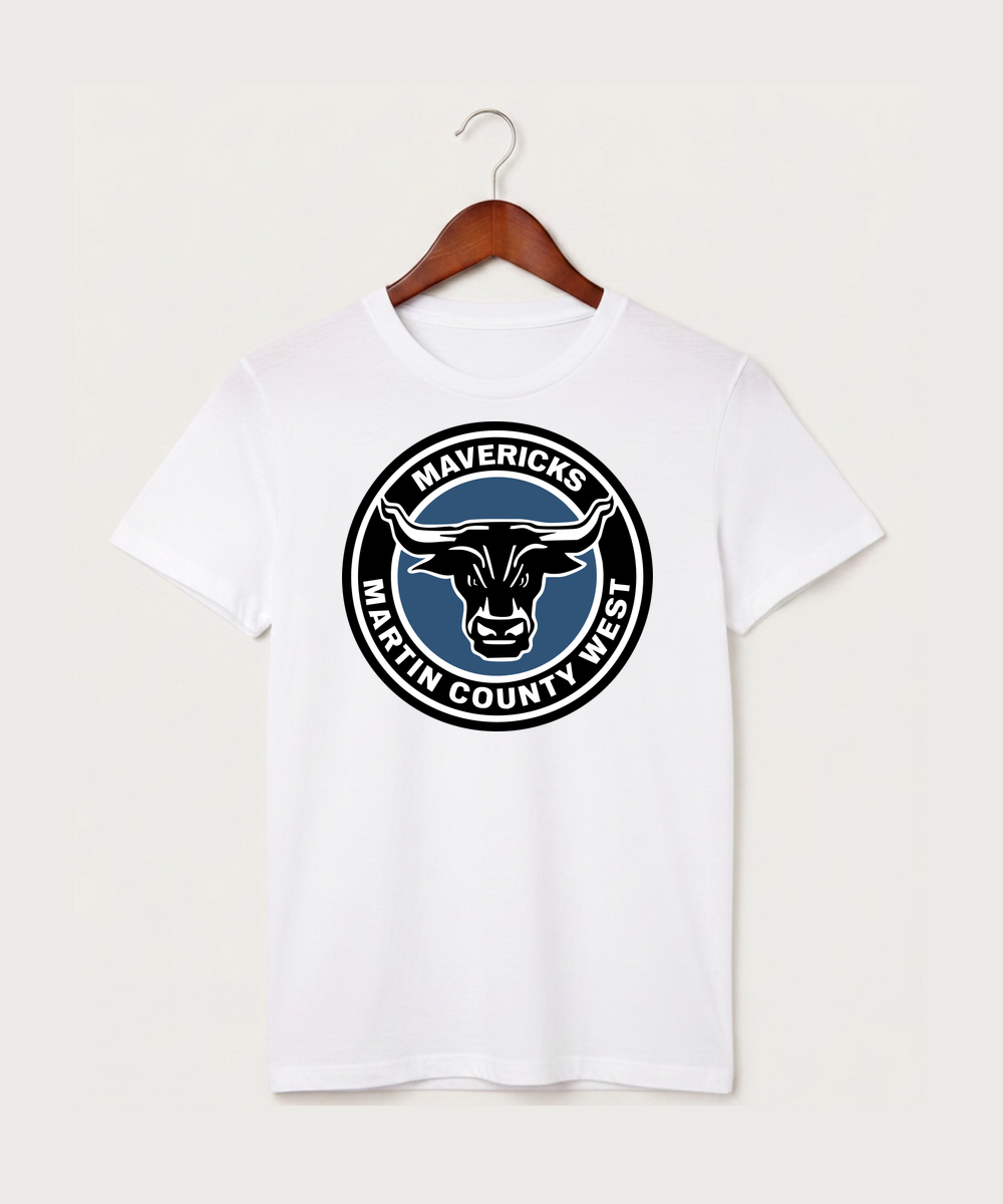 Martin County West High School Football (Boys) - White T-Shirt - Full Front