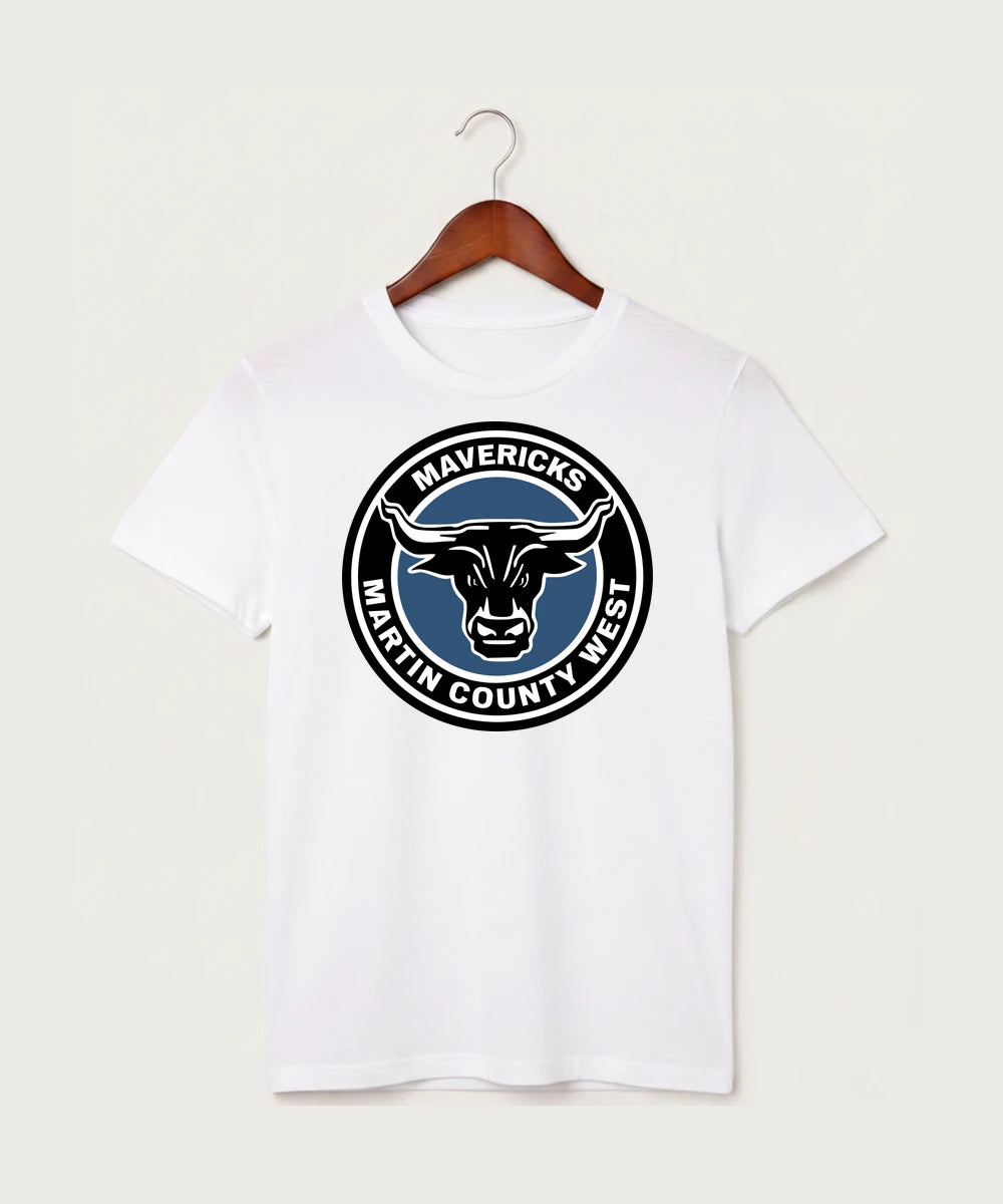 Martin County West High School Football (Boys) - White T-Shirt - Full Front