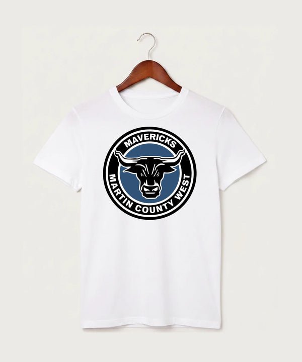 Martin County West High School Football (Boys) - White T-Shirt - Full Front