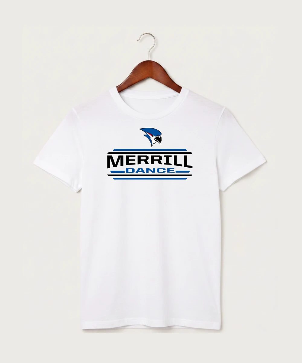 Merrill Dance and Cheer - White T-Shirt - Full Front