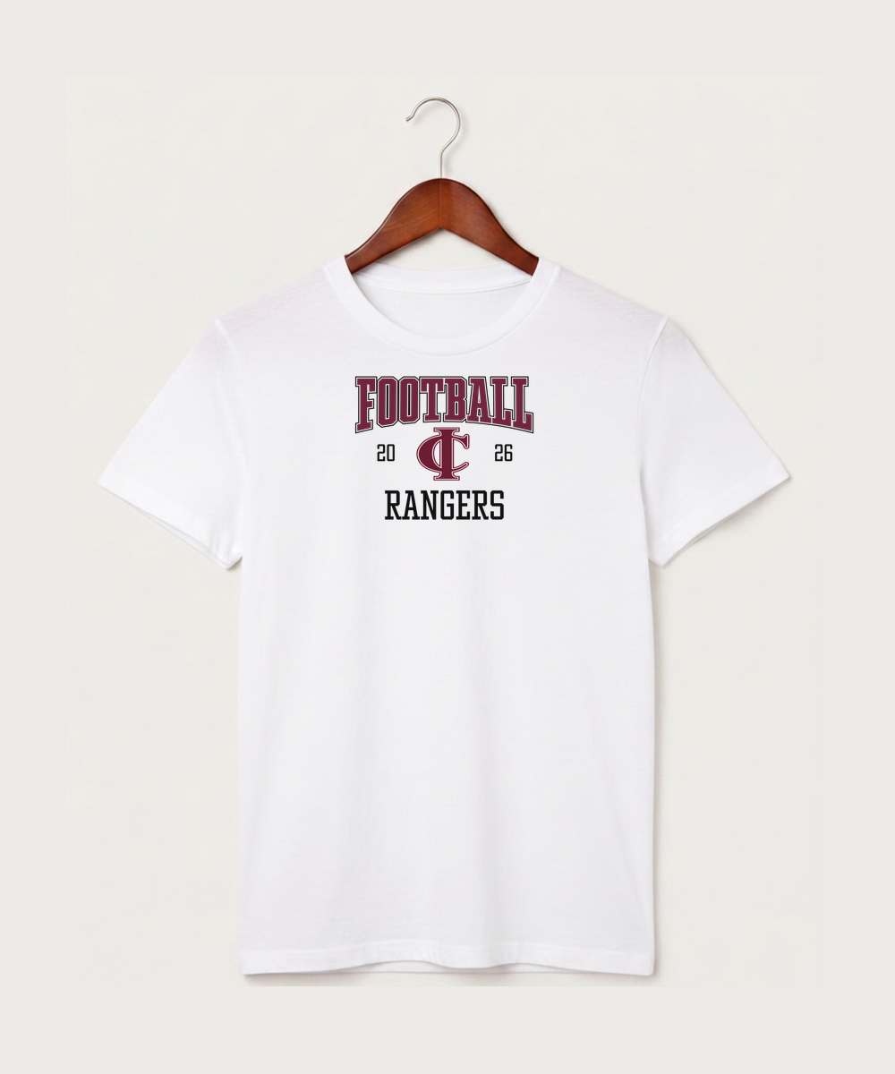 Crosby Ironton High School Football (Boys) - White T-Shirt - Full Front