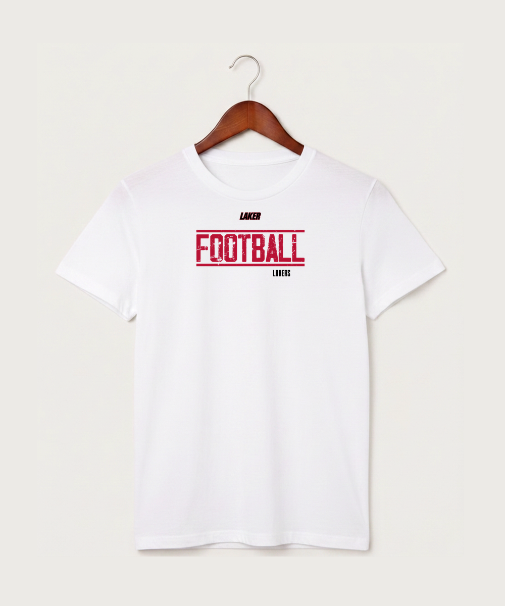 Detroit Lakes Community High School Football (Boys) - White T-Shirt - Full Front