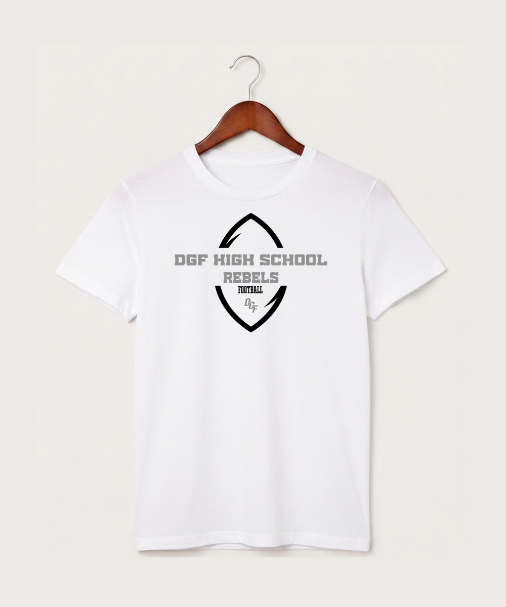 DGF High School Football (Boys) - White T-Shirt - Full Front