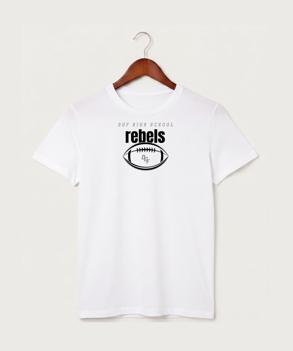 DGF High School Football (Boys) - White T-Shirt - Full Front