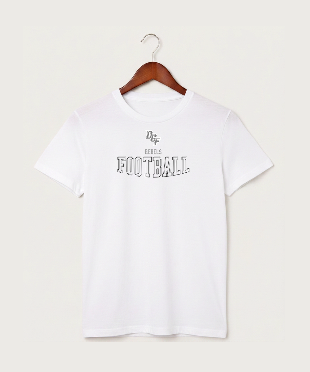 DGF High School Football (Boys) - White T-Shirt - Full Front