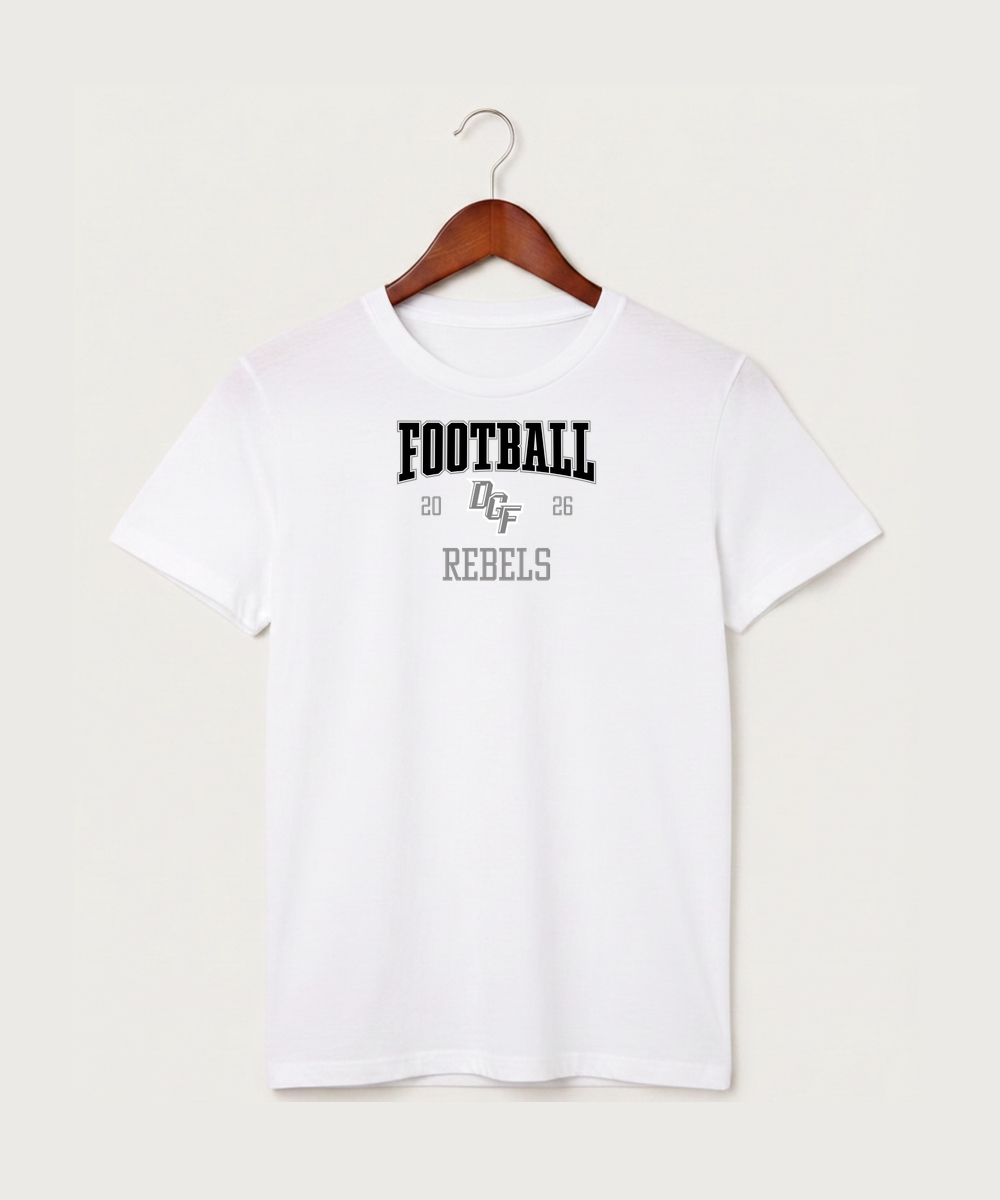 DGF High School Football (Boys) - White T-Shirt - Full Front