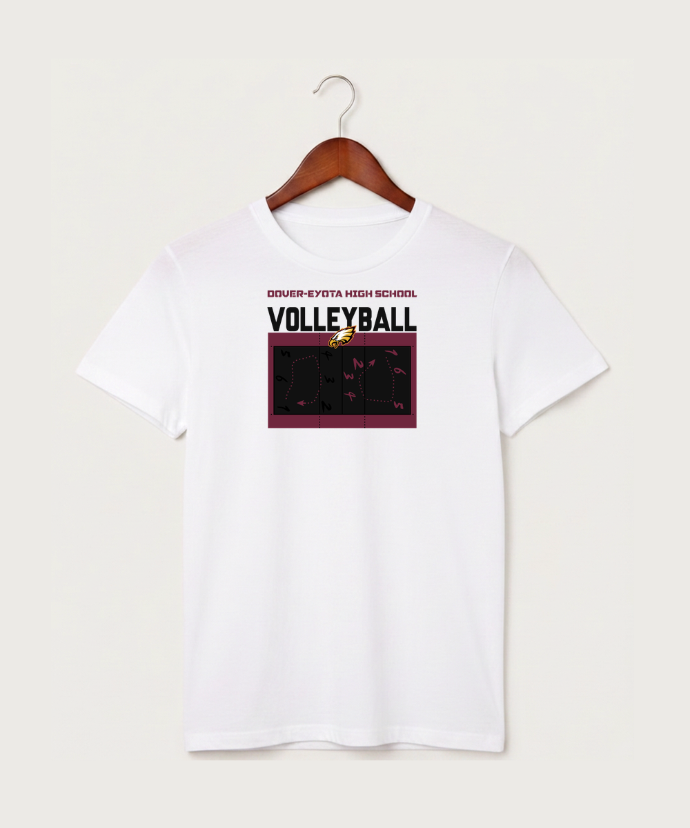 Dover-Eyota High School Volleyball (Girls) - White T-Shirt - Full Front