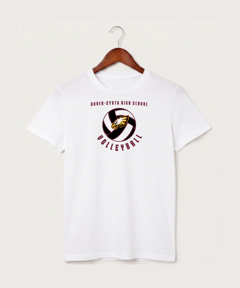 Dover-Eyota High School Volleyball (Girls) - White T-Shirt - Full Front