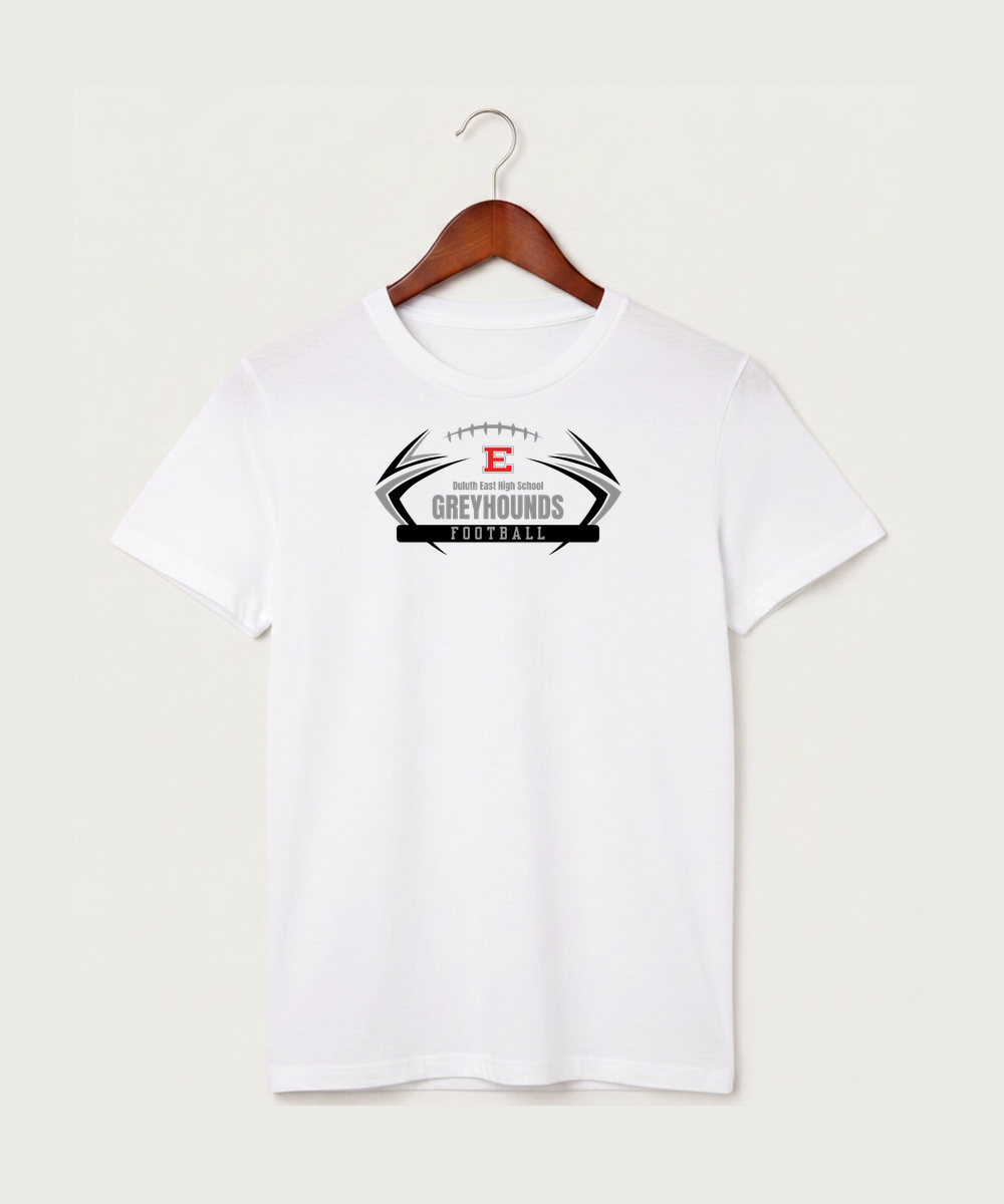 Duluth East High School Football (Boys) - White T-Shirt - Full Front