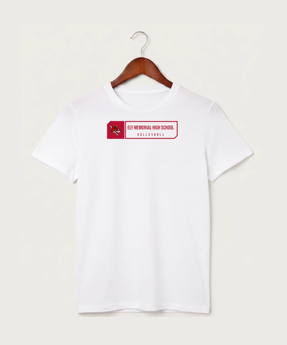 Ely Memorial High School Volleyball (Girls) - White T-Shirt - Full Front