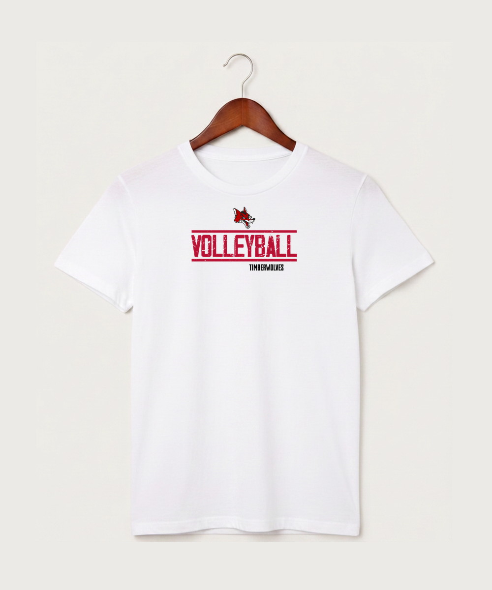 Ely Memorial High School Volleyball (Girls) - White T-Shirt - Full Front