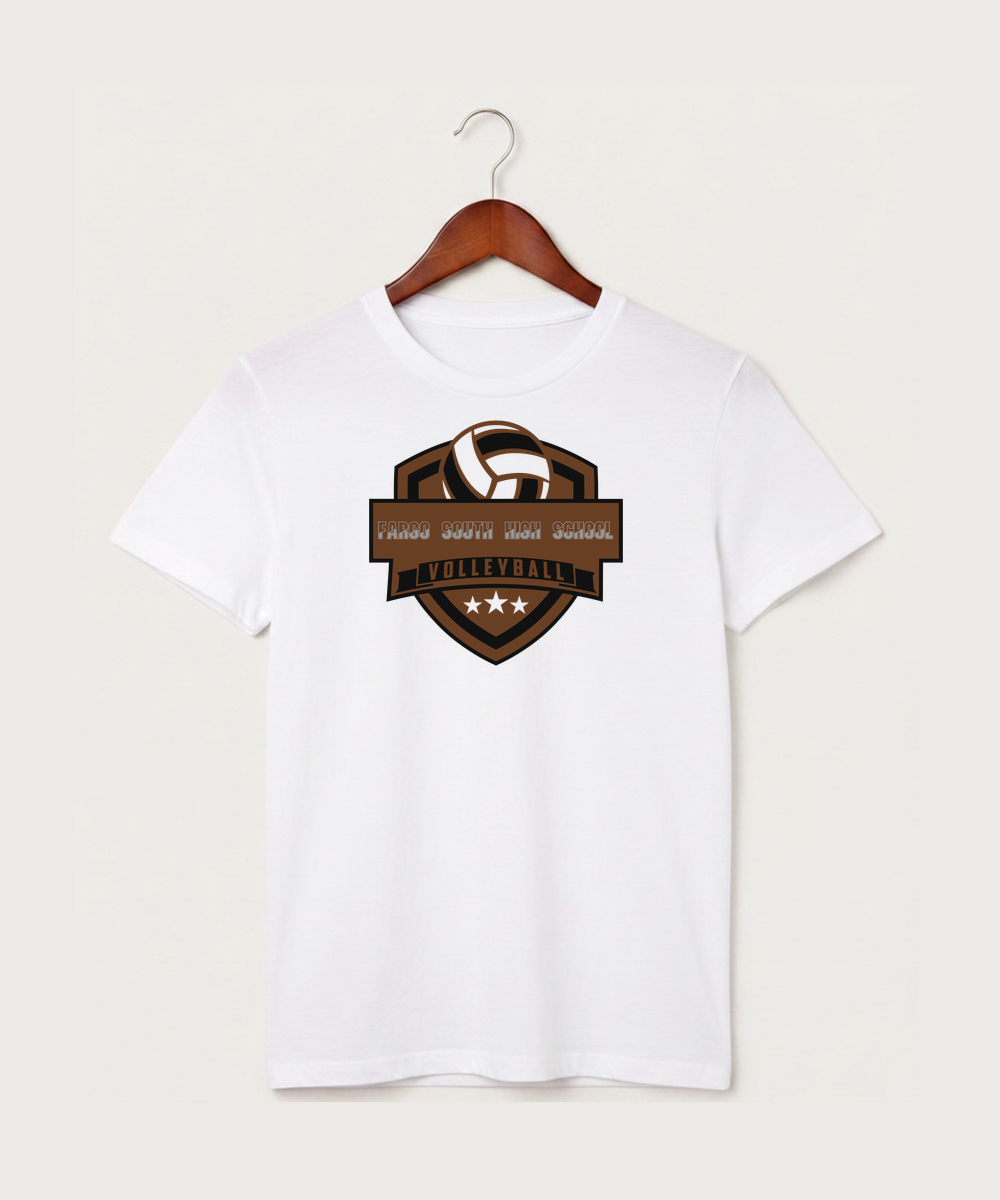 Fargo South High School Volleyball (Girls) - White T-Shirt - Full Front