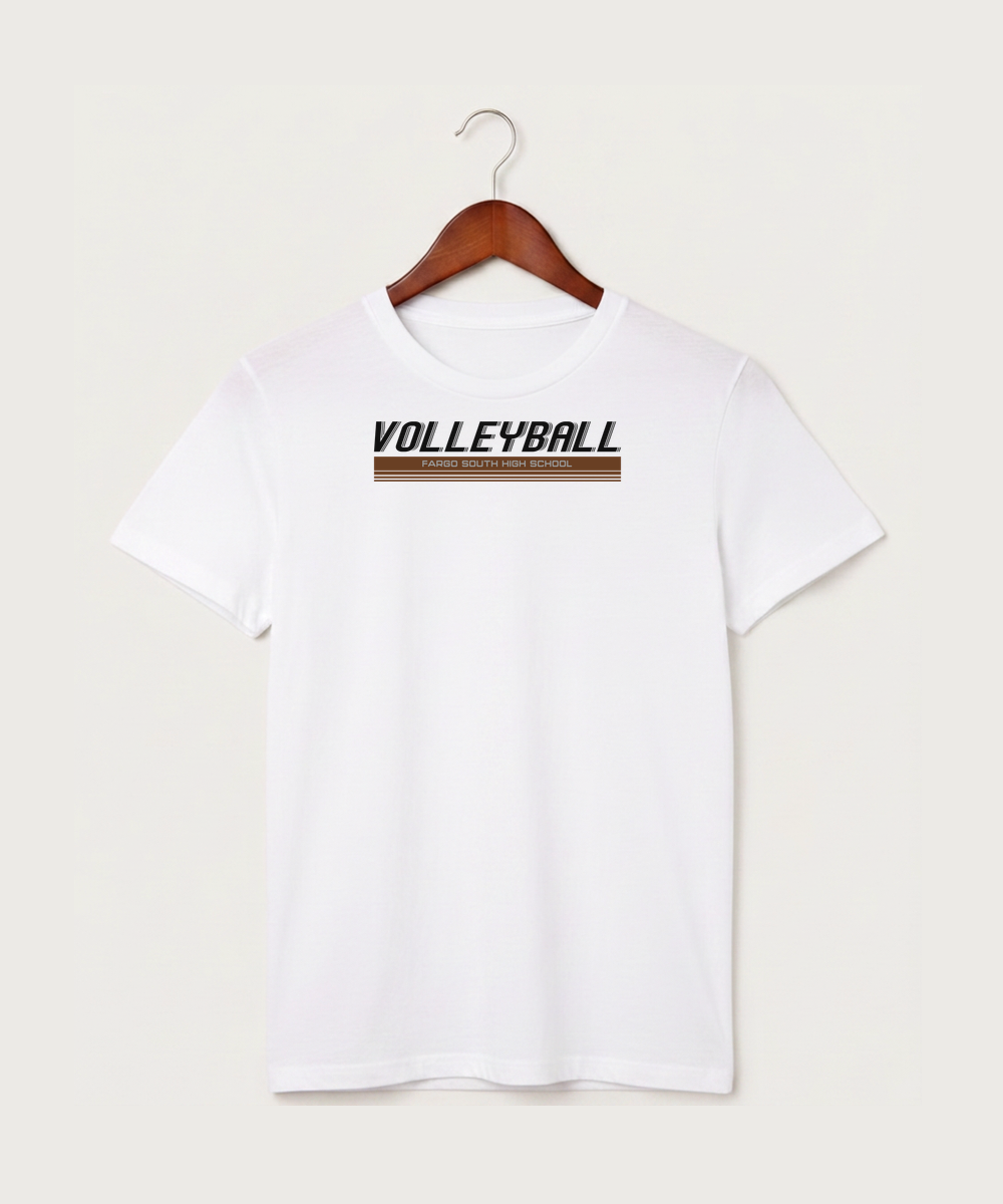 Fargo South High School Volleyball (Girls) - White T-Shirt - Full Front