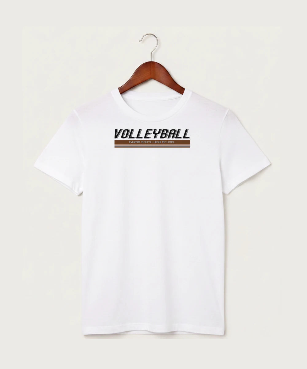 Fargo South High School Volleyball (Girls) - White T-Shirt - Full Front