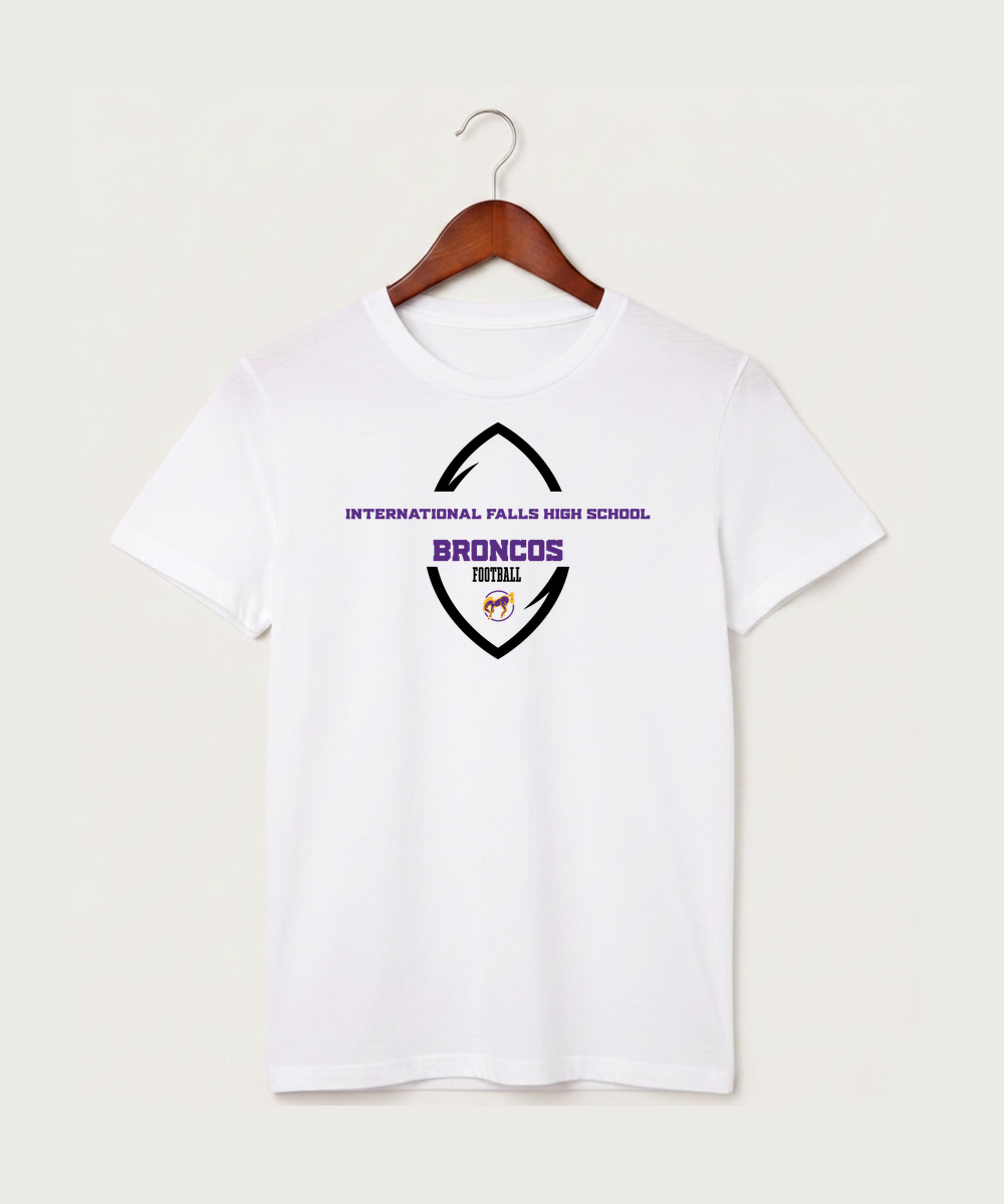 International Falls High School Football (Boys) - White T-Shirt - Full Front