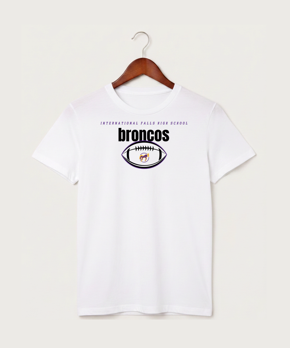 International Falls High School Football (Boys) - White T-Shirt - Full Front