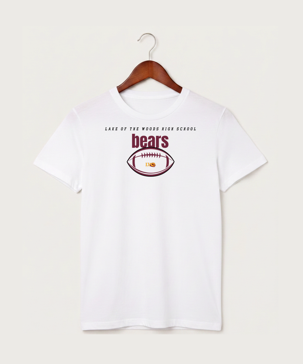 Lake of the Woods High School Football (Boys) - White T-Shirt - Full Front