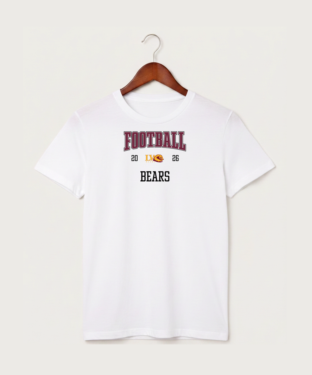 Lake of the Woods High School Football (Boys) - White T-Shirt - Full Front