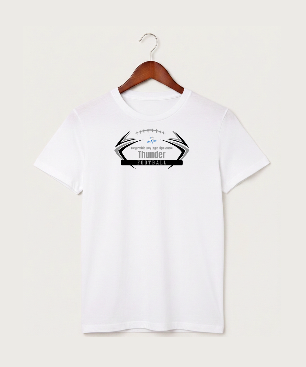 Long Prairie Grey Eagle High School Football (Boys) - White T-Shirt - Full Front