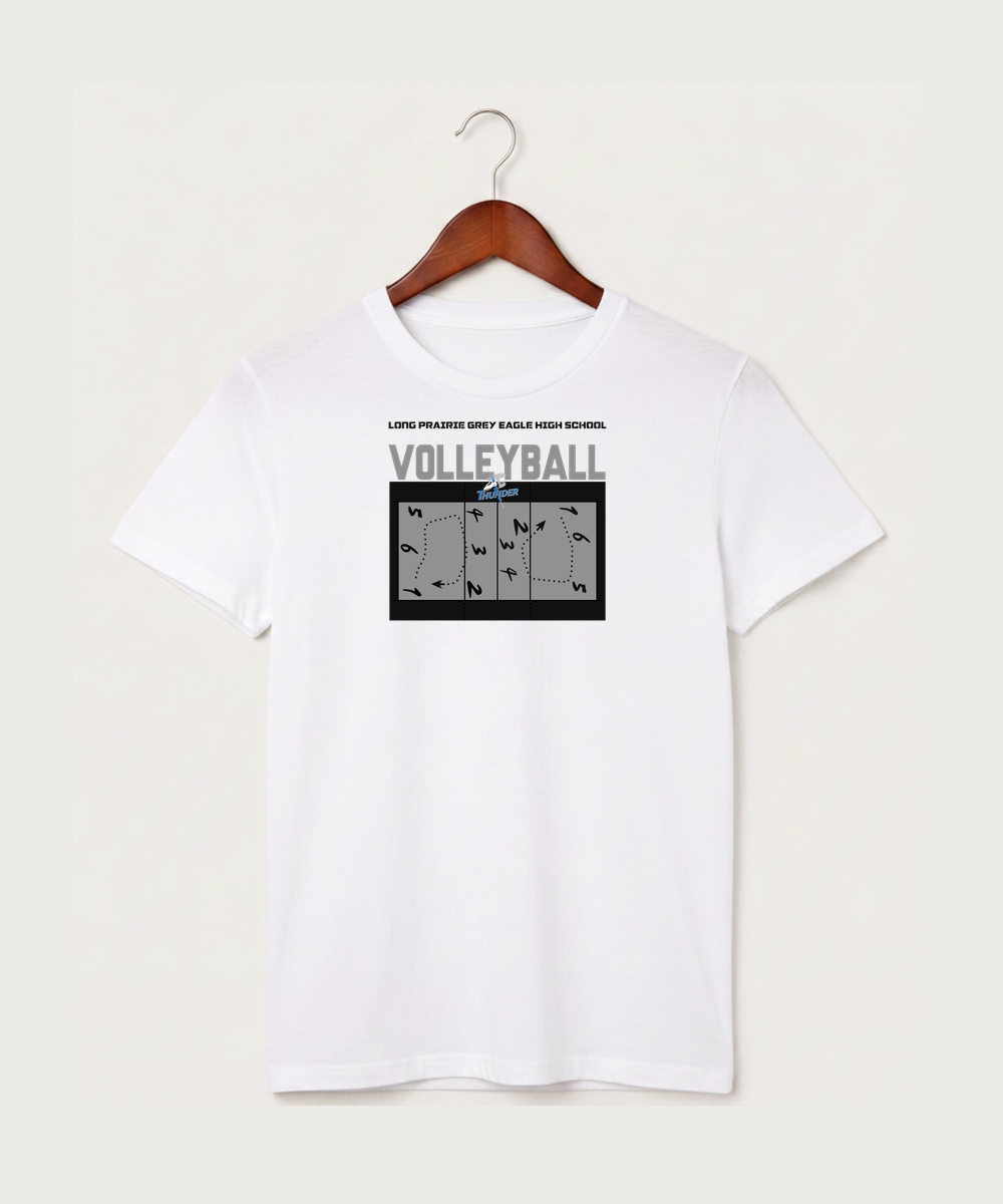 Long Prairie Grey Eagle High School Volleyball (Girls) - White T-Shirt - Full Front