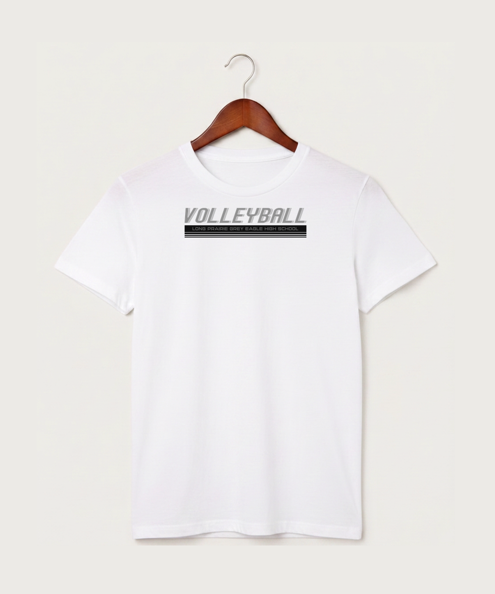 Long Prairie Grey Eagle High School Volleyball (Girls) - White T-Shirt - Full Front